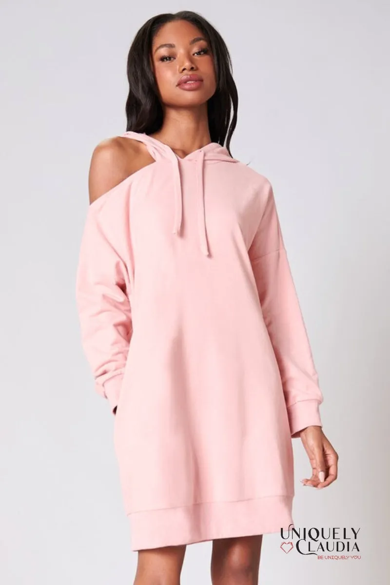 Deanna Cut Out French Terry Hoodie Dress