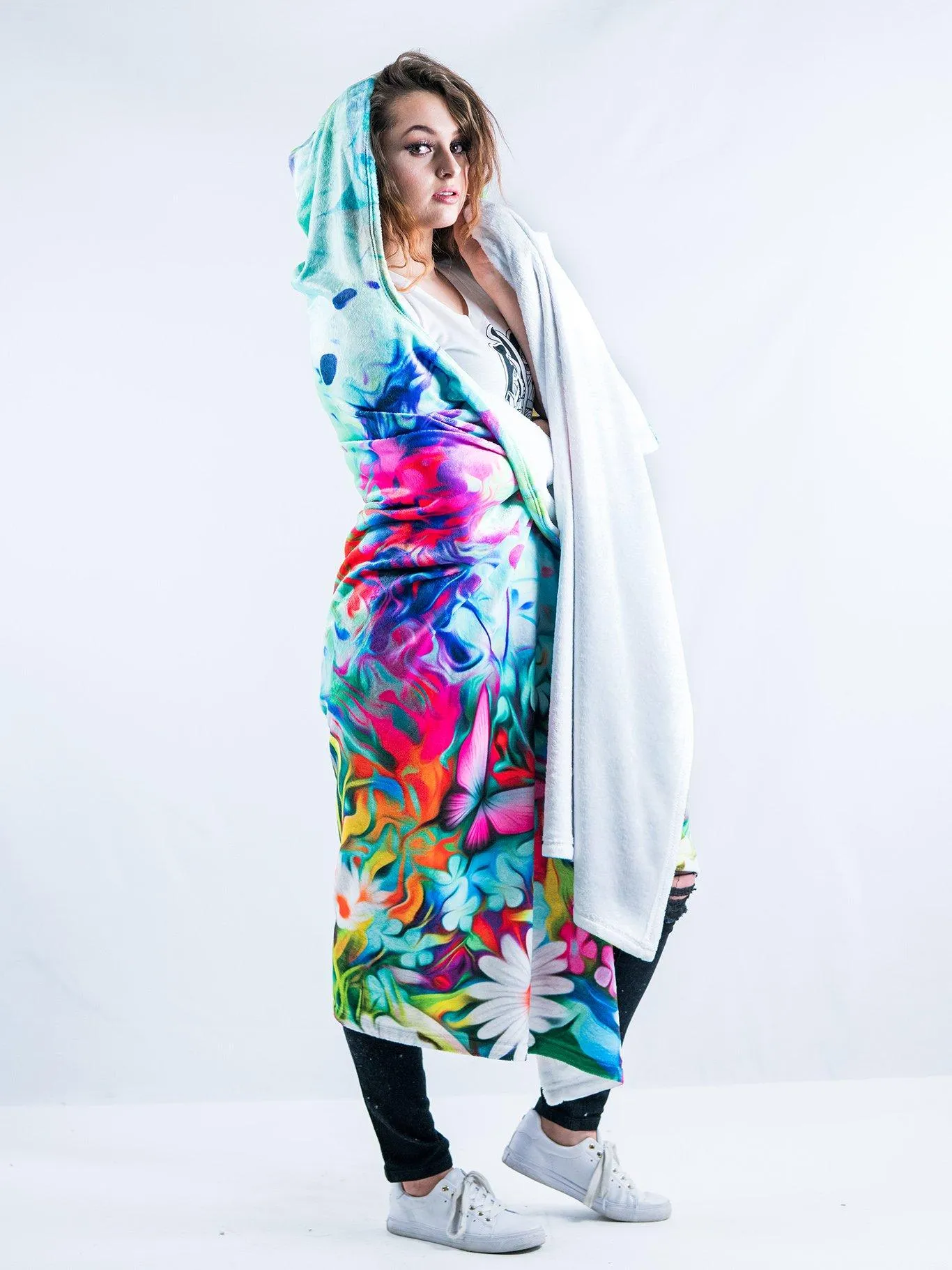 Flower Trip Hooded Blanket