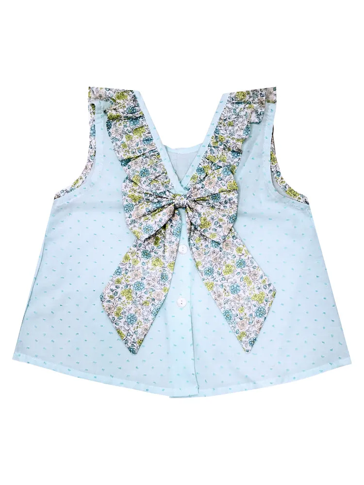 Girl's "Laurie & Brandon" 2 PC Floral Print Pique Short Set
