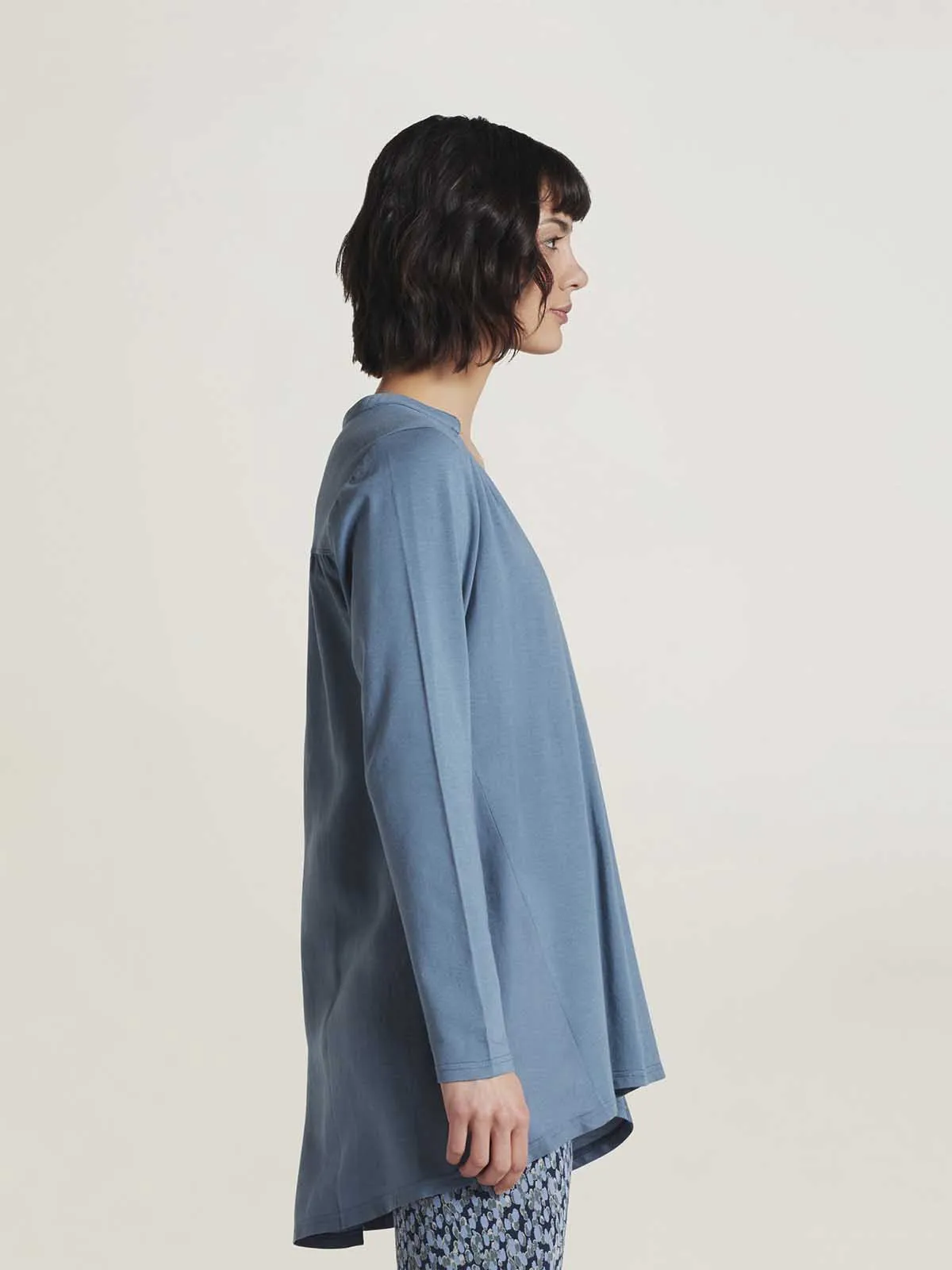Illiana Organic Cotton And Tencel™ Jersey Top - Storm Blue
