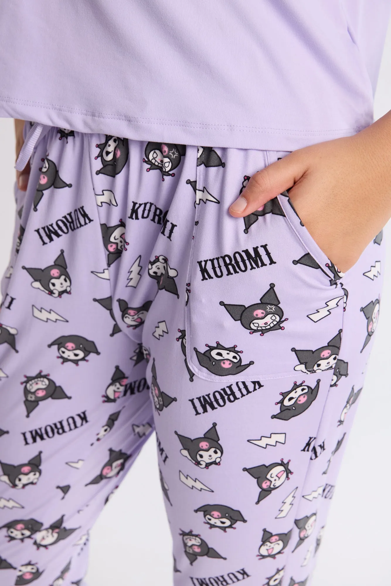 Kuromi Super Soft Pajama Tee And Jogger 2-Piece Set