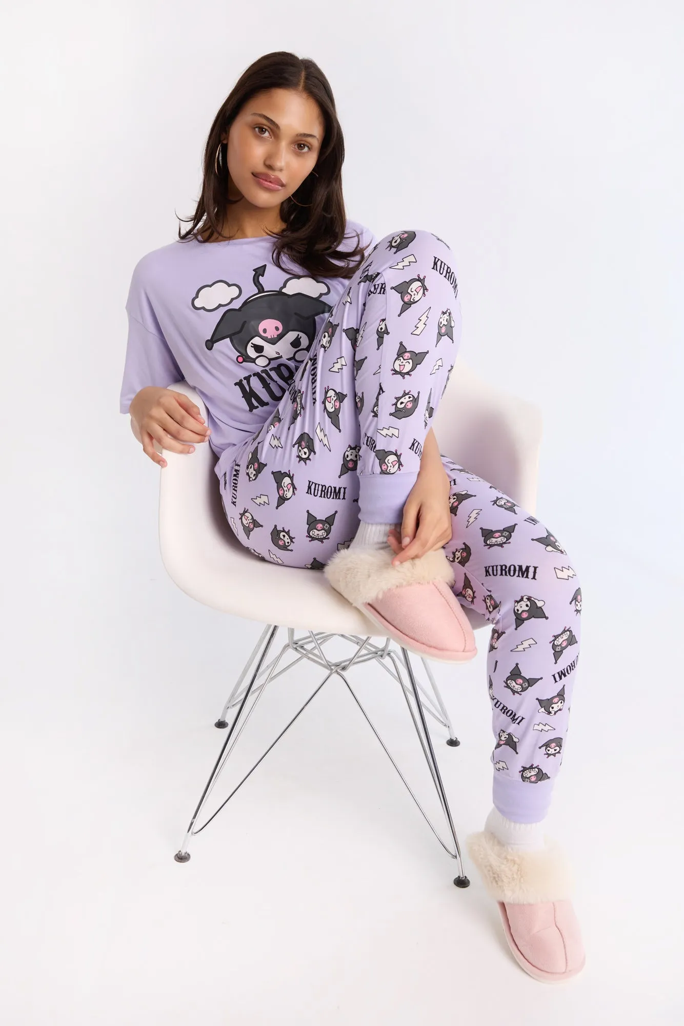 Kuromi Super Soft Pajama Tee And Jogger 2-Piece Set