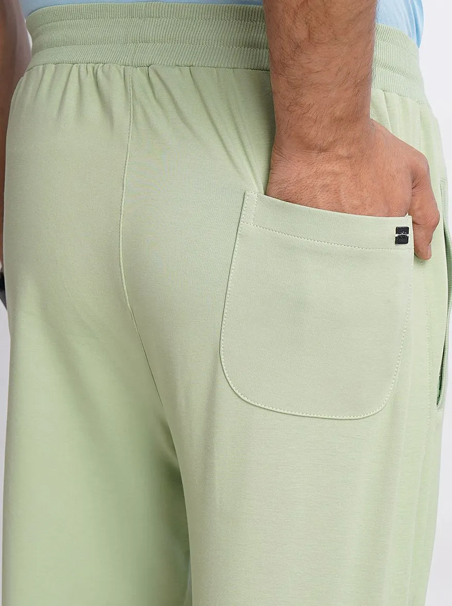 Light Green Solid Slim Fit Shorts | JadeBlue