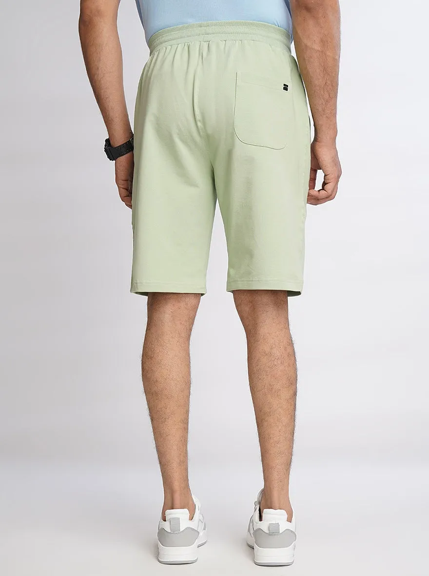 Light Green Solid Slim Fit Shorts | JadeBlue