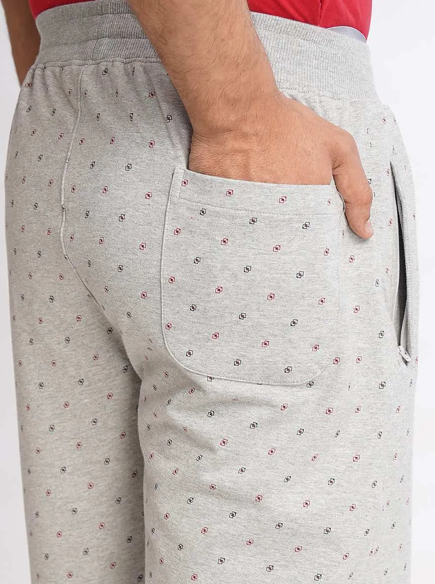 Light Grey Printed Slim Fit Shorts | JadeBlue