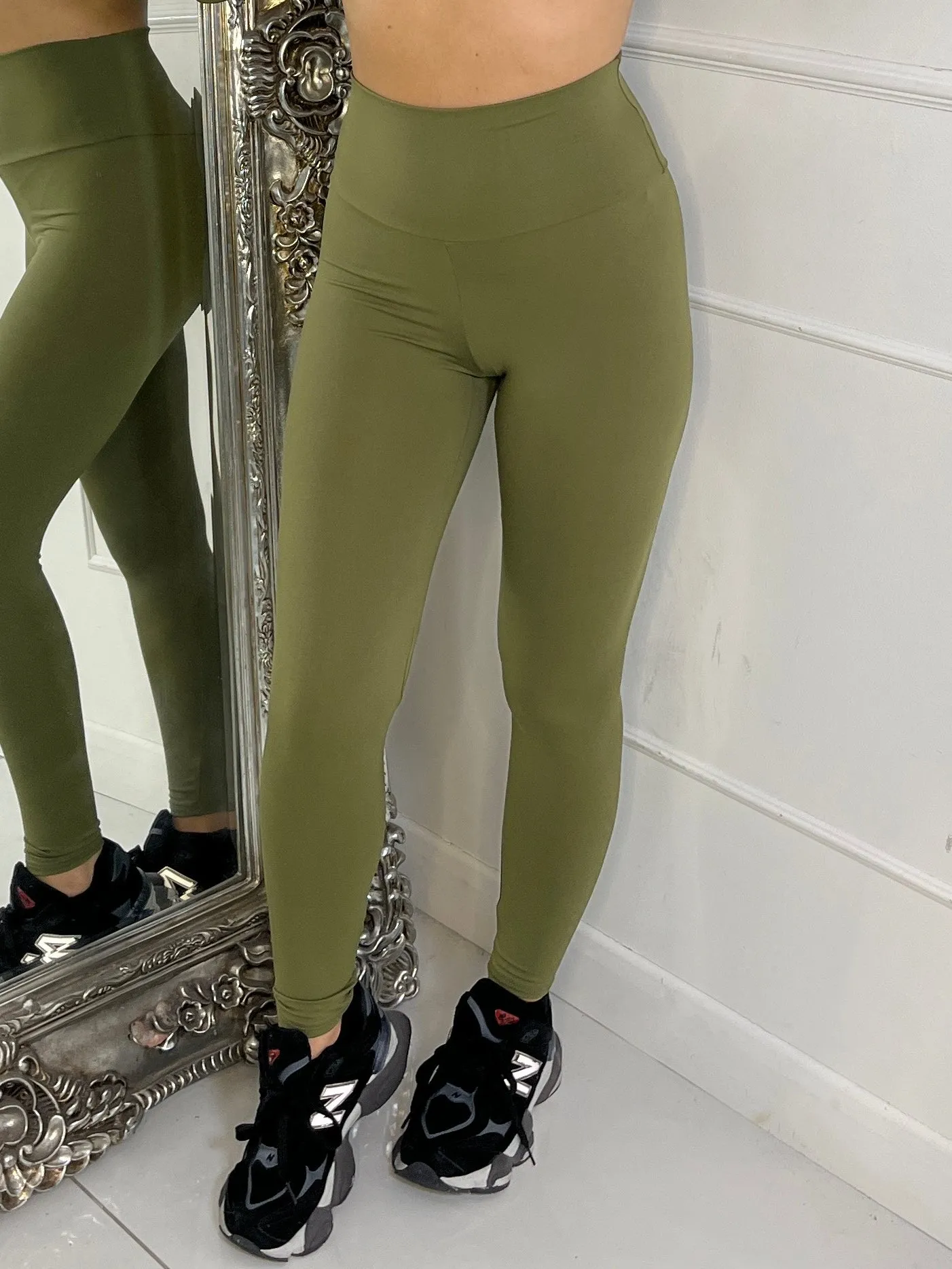 Long Sleeve Second Skin Hooded Top and Leggings Co-Ord - Khaki