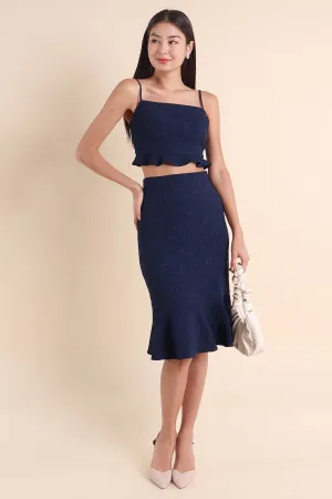 MADEBYNM BERLIN 2-PIECE EMBOSSED MERMAID SET IN NAVY BLUE [XS/S/M/L/XL] 