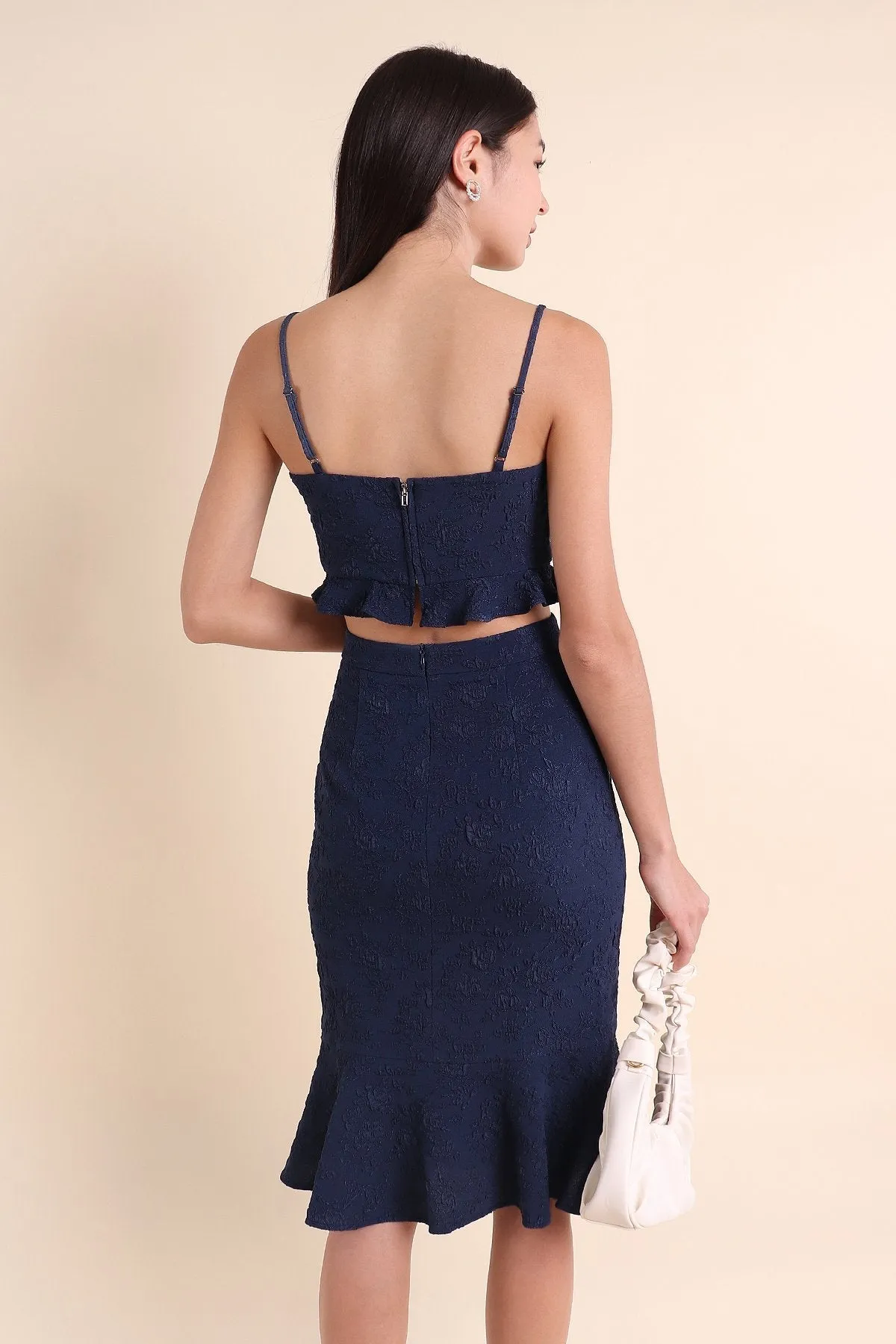 MADEBYNM BERLIN 2-PIECE EMBOSSED MERMAID SET IN NAVY BLUE [XS/S/M/L/XL] 