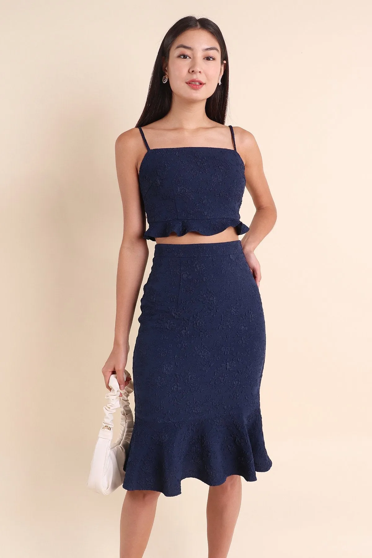 MADEBYNM BERLIN 2-PIECE EMBOSSED MERMAID SET IN NAVY BLUE [XS/S/M/L/XL] 