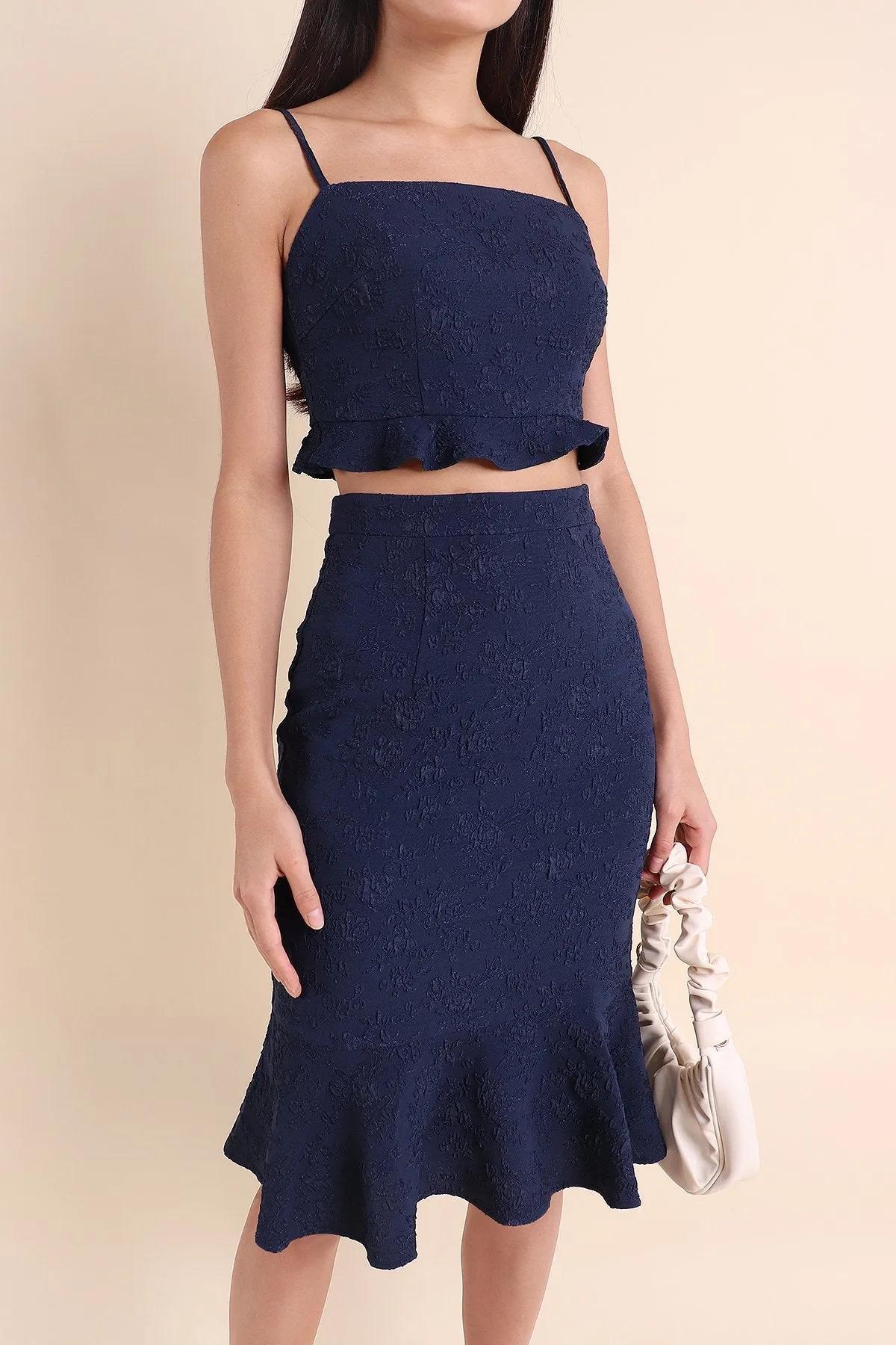 MADEBYNM BERLIN 2-PIECE EMBOSSED MERMAID SET IN NAVY BLUE [XS/S/M/L/XL] 