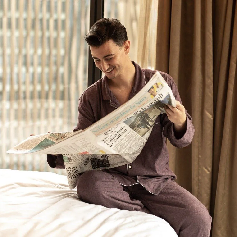 Men's Pyjamas Brushed Cotton Red - Napoli