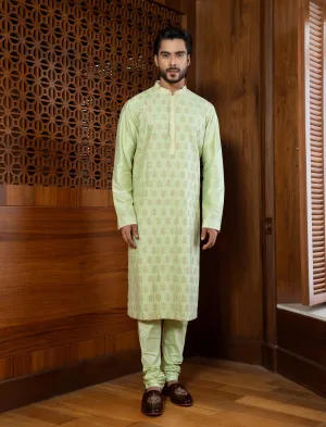 Mint green Embroidered Kurta Set