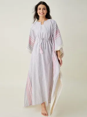 Monochromatic Pink Striped Kaftan