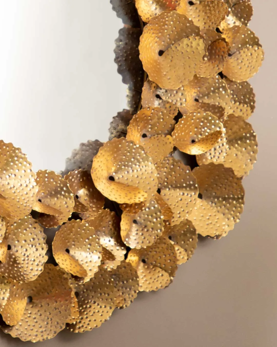 'Nature's Shine' Metal Leaf-Embellished Mirror