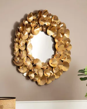'Nature's Shine' Metal Leaf-Embellished Mirror