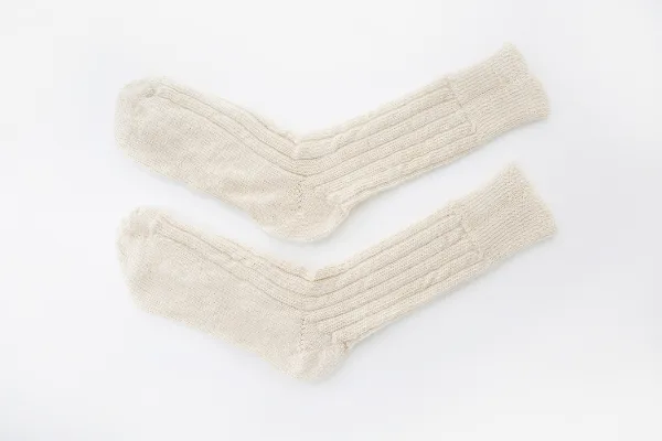 Navy Mohair   Grey Alpaca   Cream Bed Socks  - Made in Britain