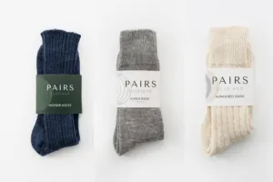 Navy Mohair   Grey Alpaca   Cream Bed Socks  - Made in Britain