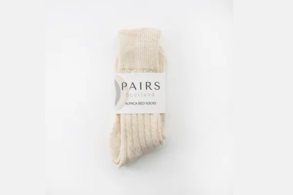 Navy Mohair   Grey Alpaca   Cream Bed Socks  - Made in Britain