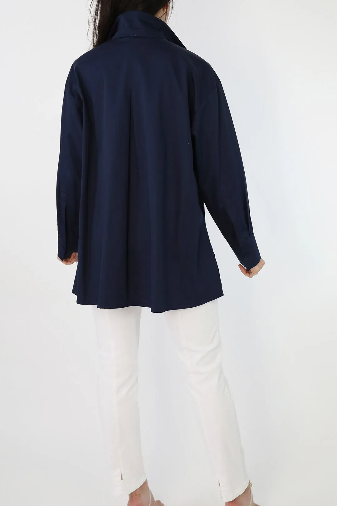 PALLAS BACK SLIT PANT IN GARMENT DYED ITALIAN STRETCH DENIM