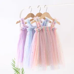 Rainbow Stars Sleeveless Tulle Dress