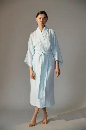 Reed Cotton Kimono Robe - Misty Jade