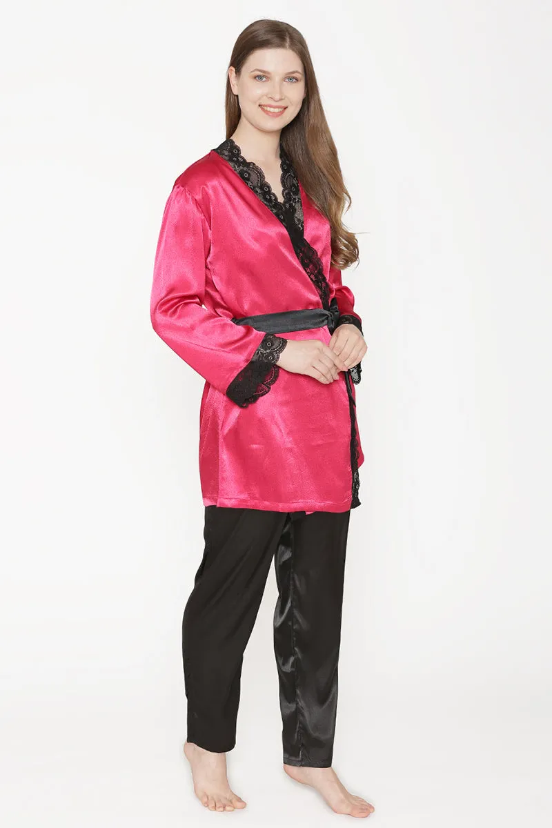 Satin Night suit with Robe