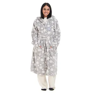 Snuggs Blanket Robe Grey Snowflakes