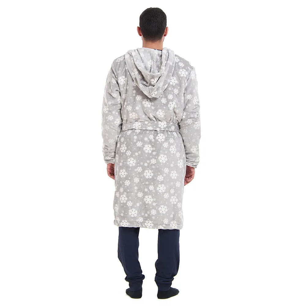 Snuggs Blanket Robe Grey Snowflakes