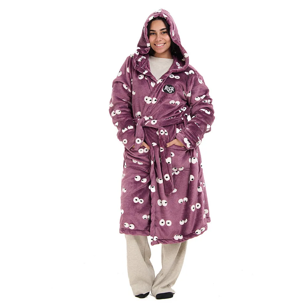 Snuggs Blanket Robe Mauve Eyes