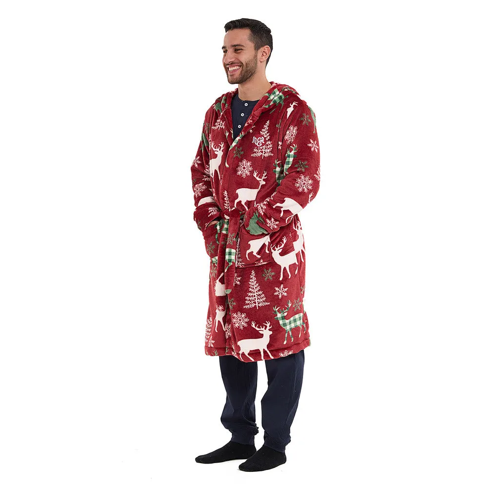 Snuggs Blanket Robe Red Deer Christmas