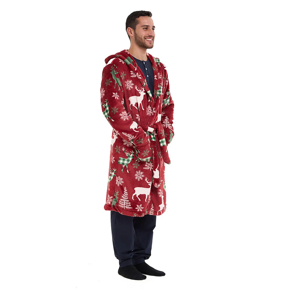 Snuggs Blanket Robe Red Deer Christmas