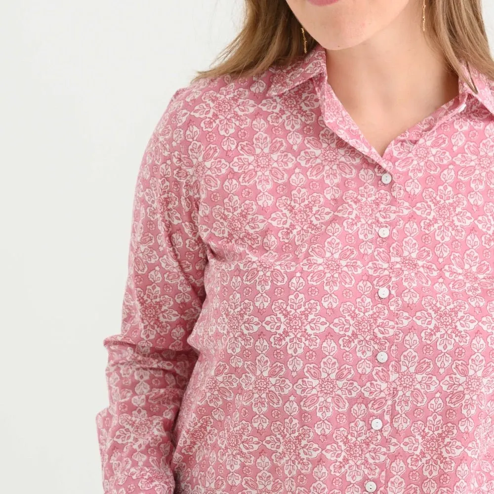 Tulip Sundial Mauveglow Button Down Blouse