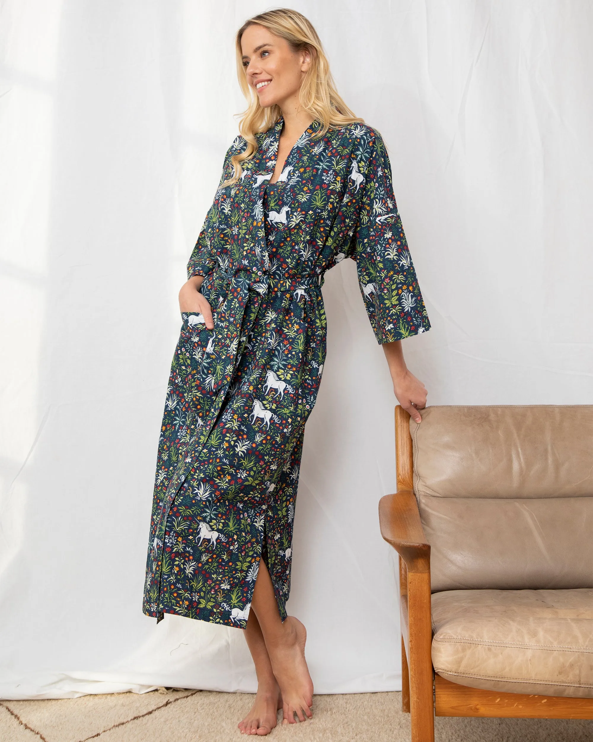 Unicorn's Garden - Robe - Indigo
