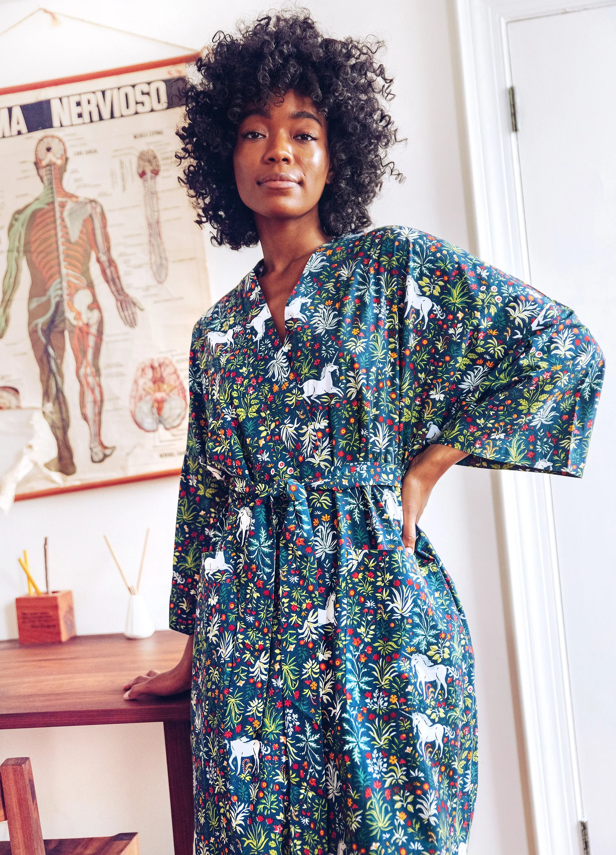 Unicorn's Garden - Robe - Indigo