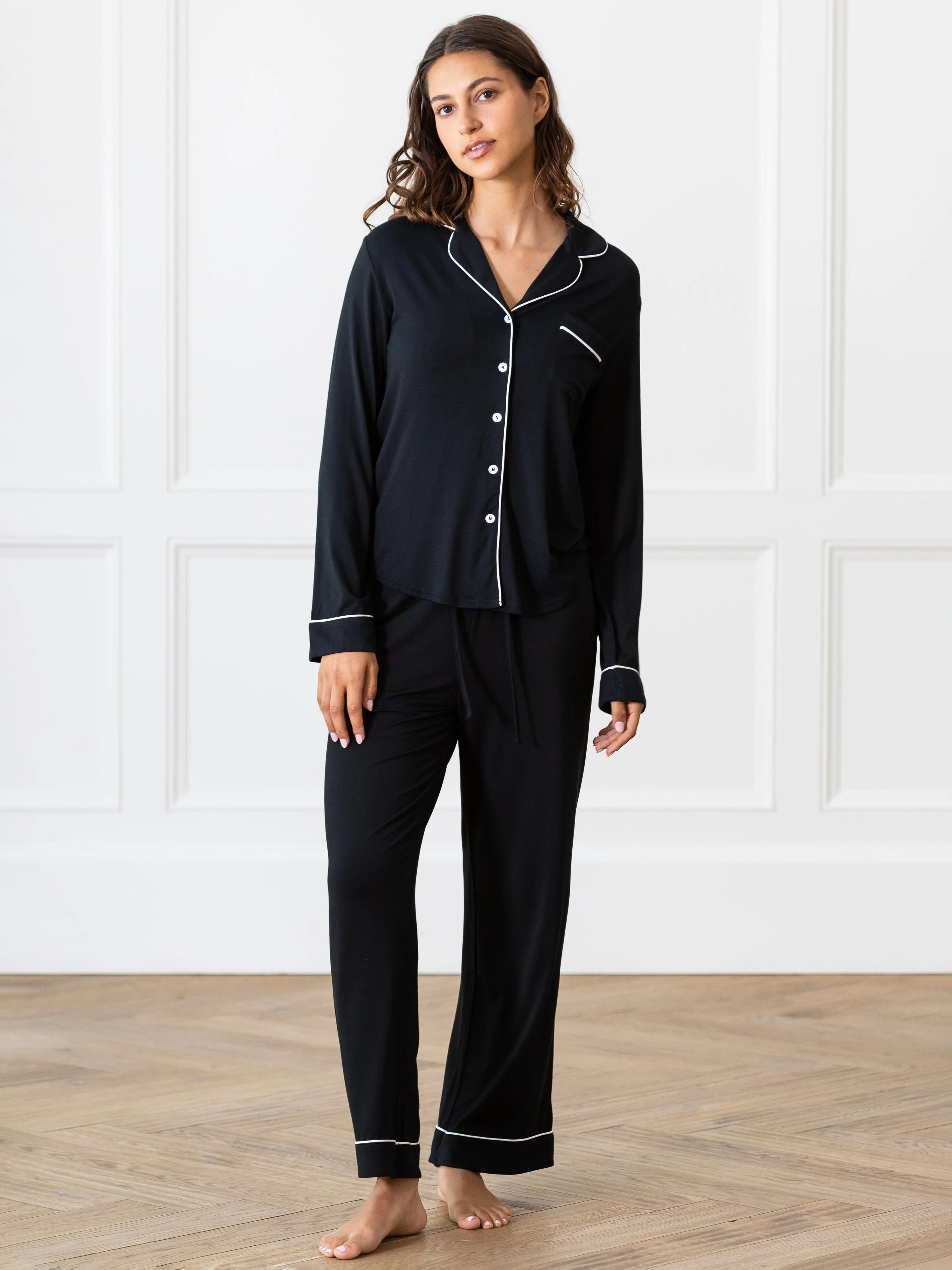 Women's Stretch-Knit Long Sleeve Bamboo Pajama Set TALL