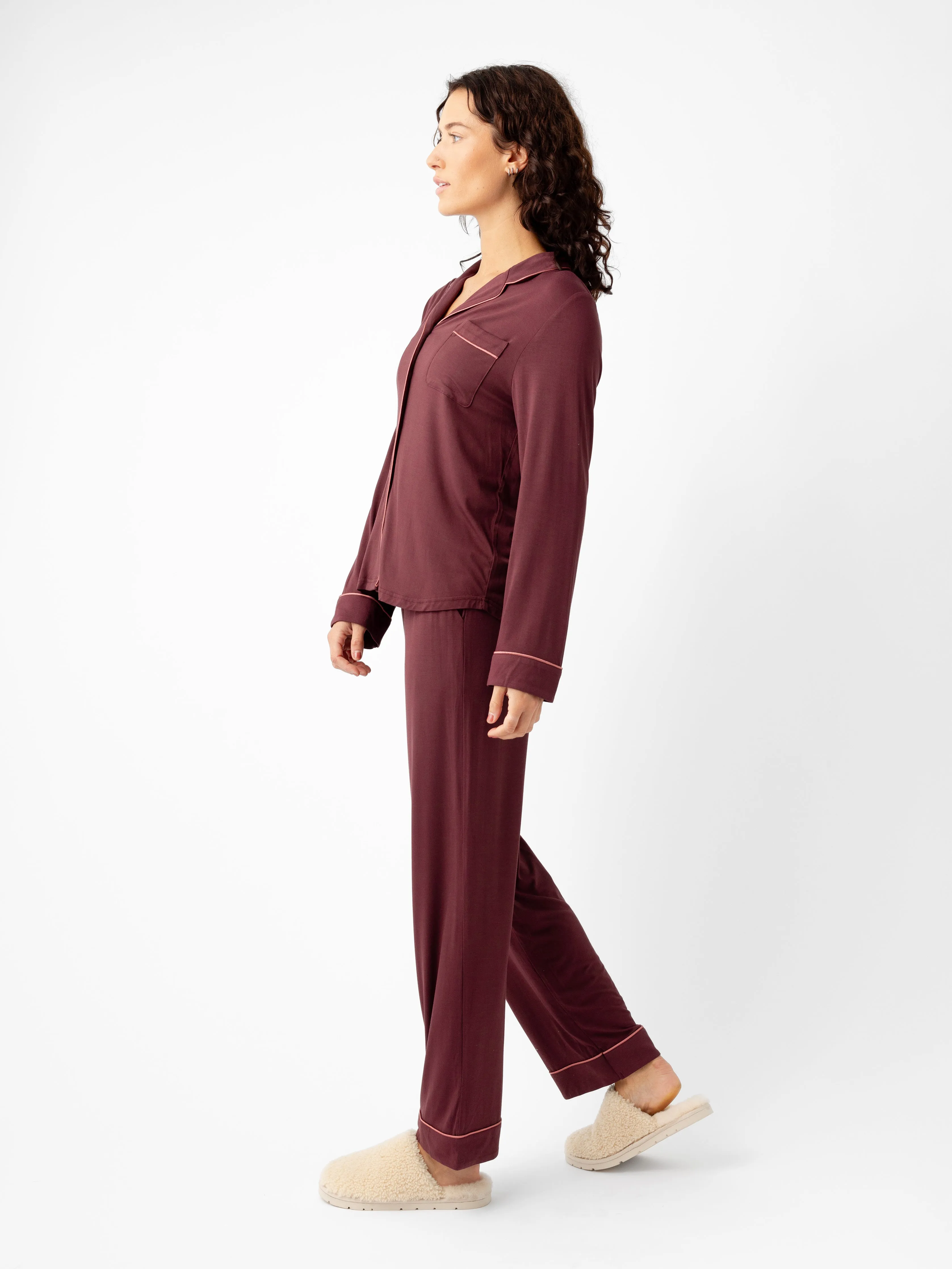 Women's Stretch-Knit Long Sleeve Bamboo Pajama Set