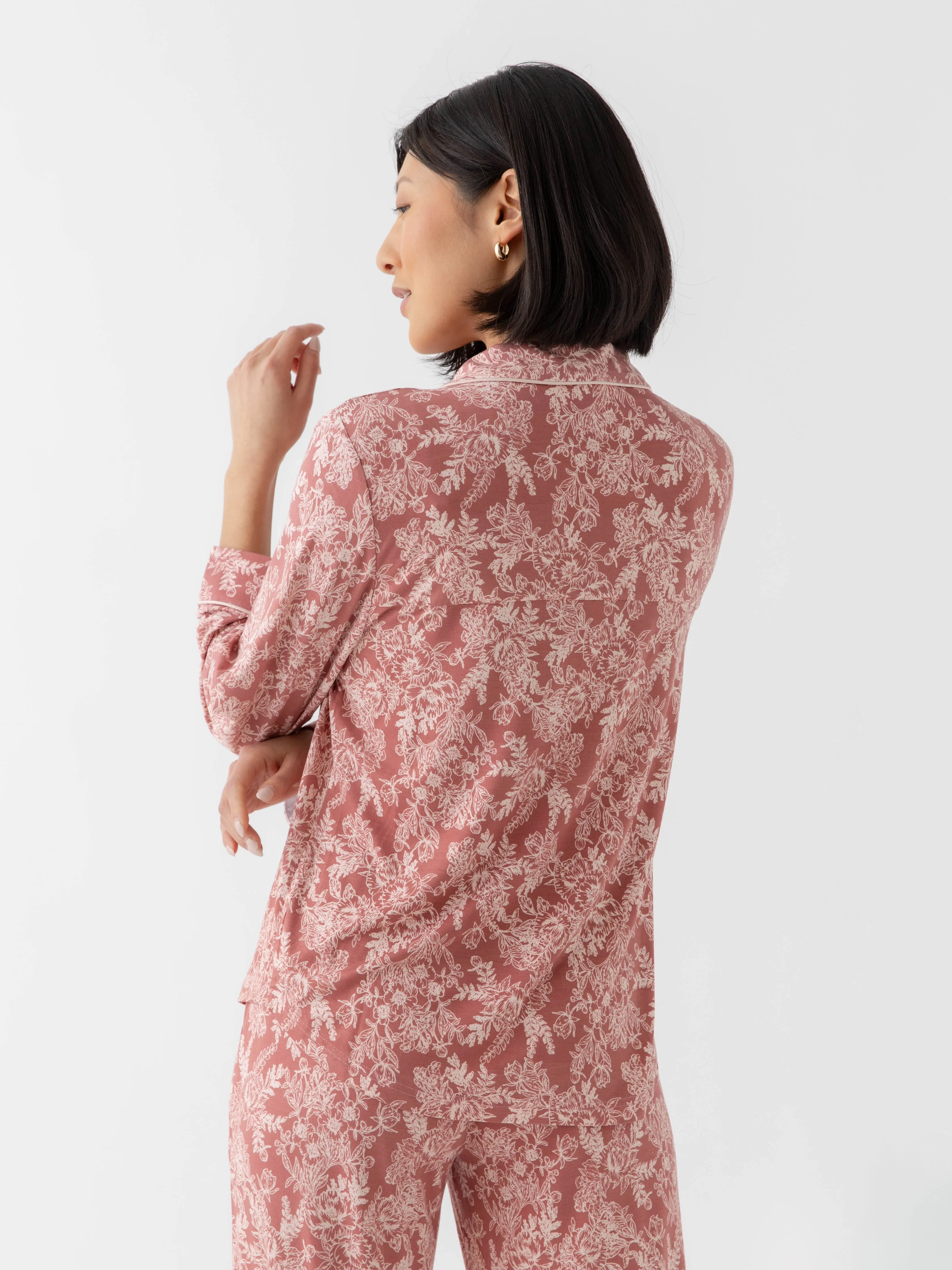 Women's Stretch-Knit Long Sleeve Bamboo Pajama Set