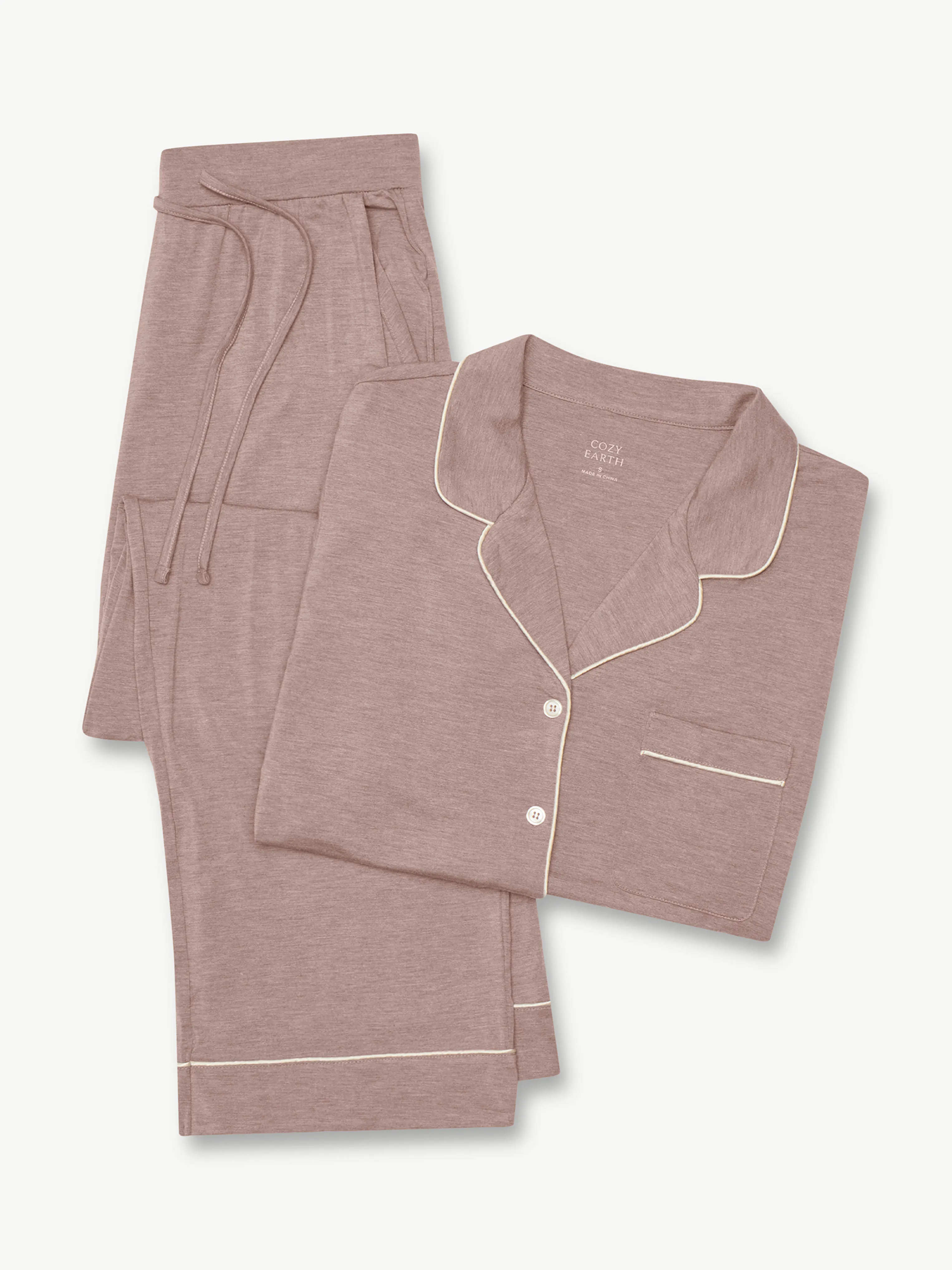 Women's Stretch-Knit Long Sleeve Bamboo Pajama Set