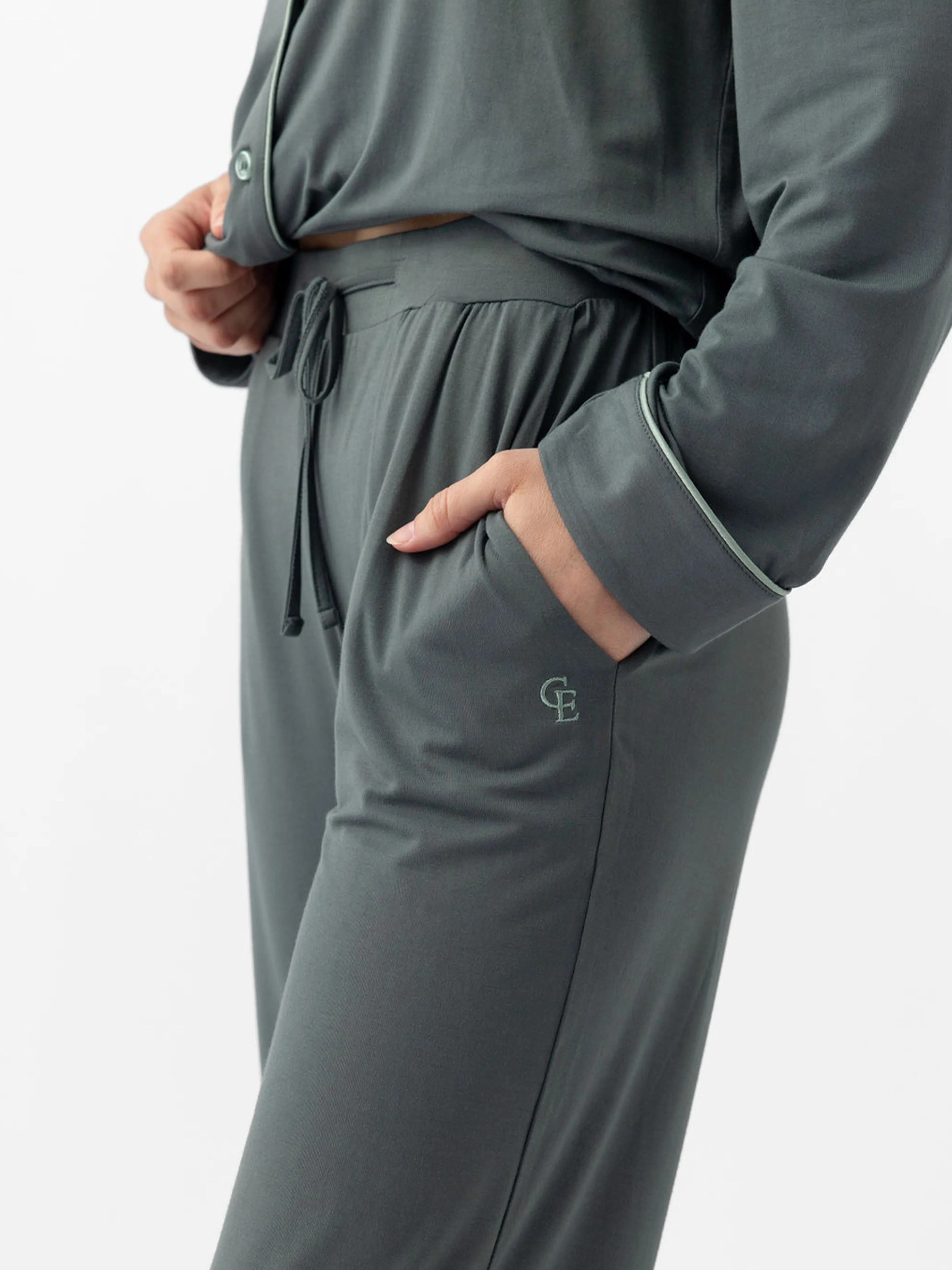 Women's Stretch-Knit Long Sleeve Bamboo Pajama Set