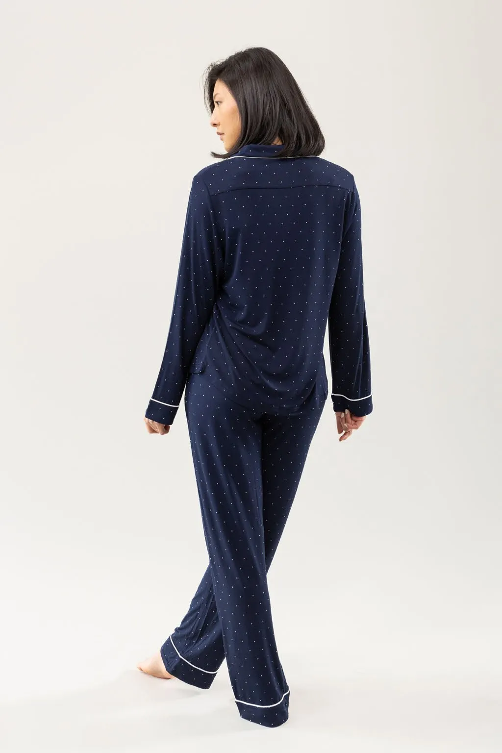 Women's Stretch-Knit Long Sleeve Bamboo Pajama Set