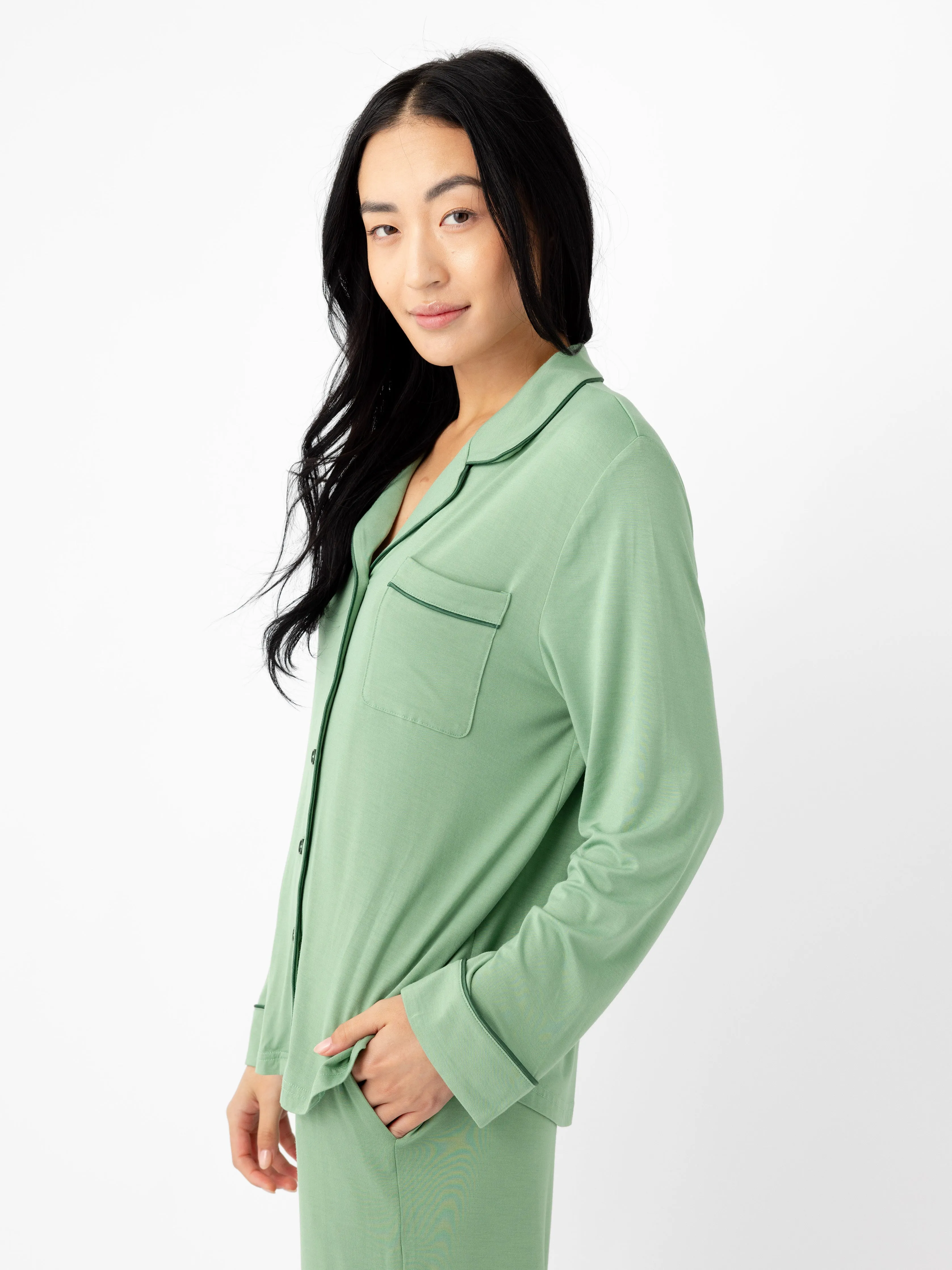 Women's Stretch-Knit Long Sleeve Bamboo Pajama Set