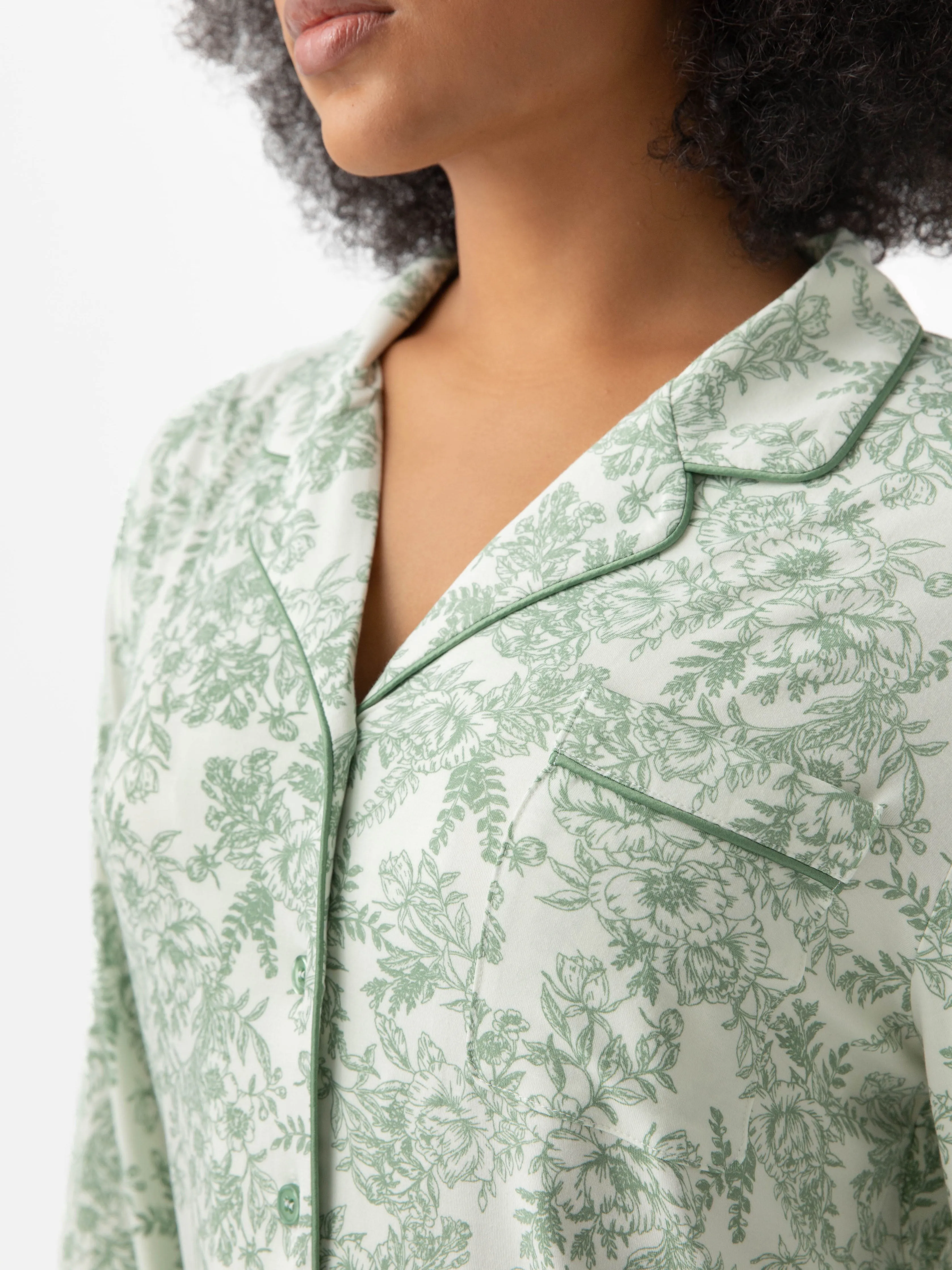 Women's Stretch-Knit Long Sleeve Bamboo Pajama Set