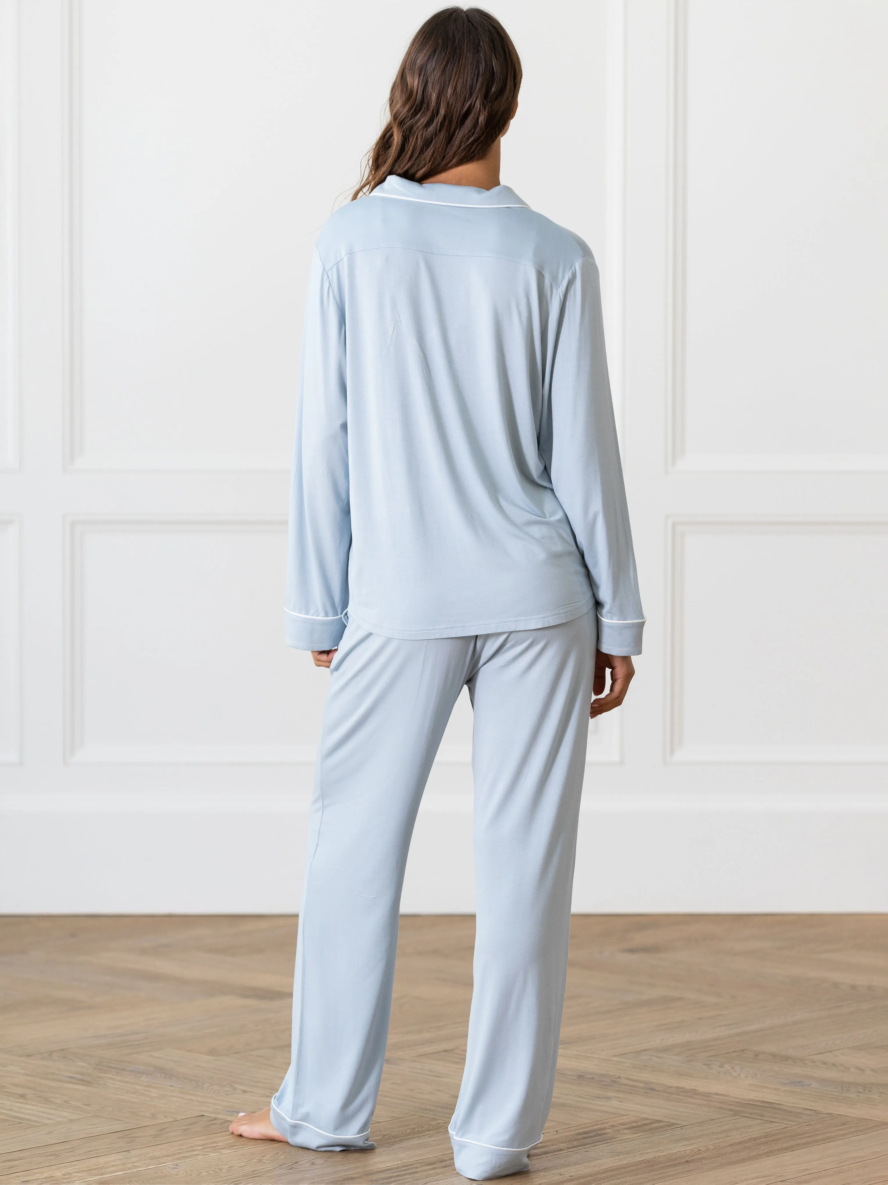 Women's Stretch-Knit Long Sleeve Bamboo Pajama Set