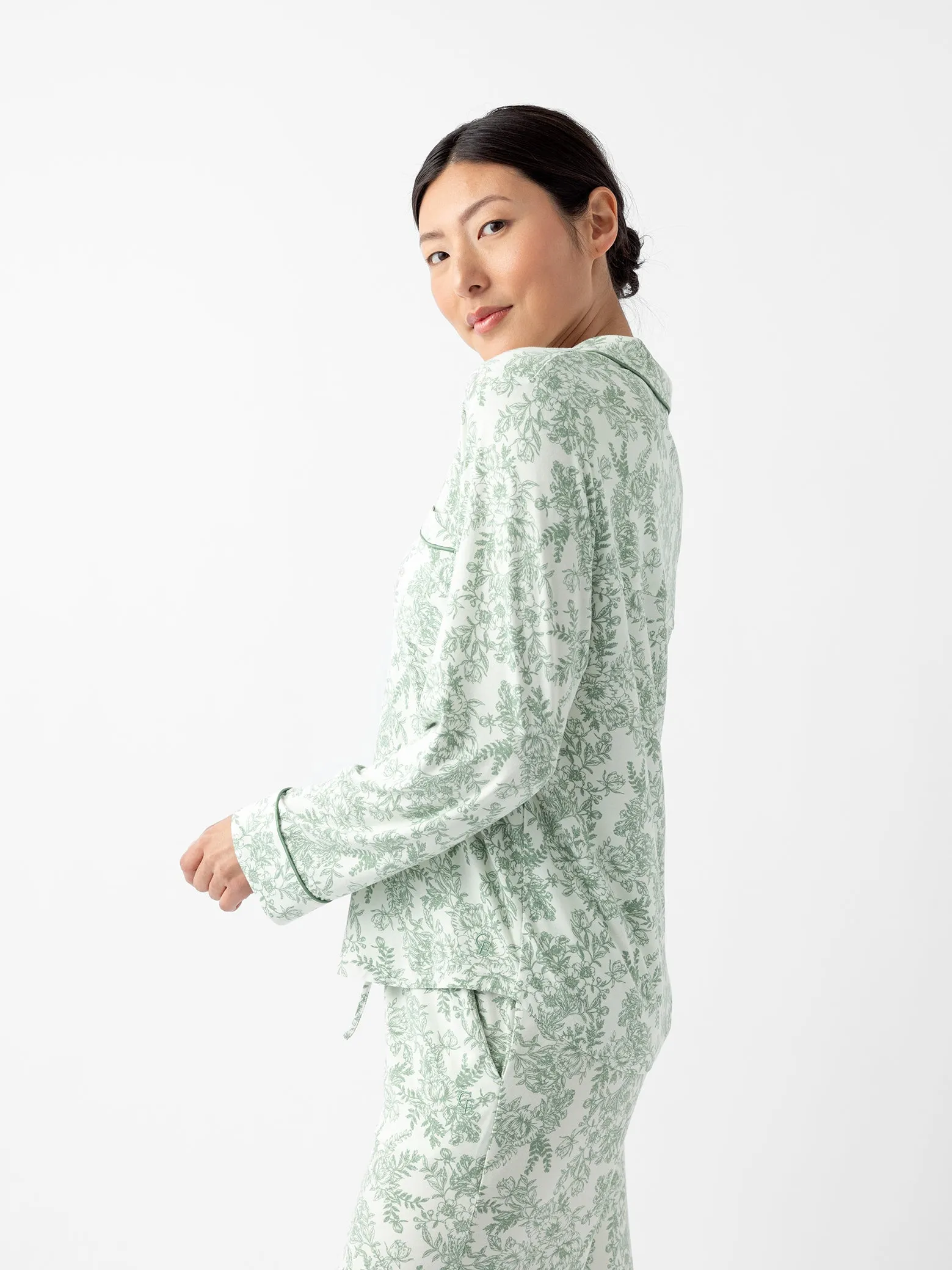 Women's Stretch-Knit Long Sleeve Bamboo Pajama Set
