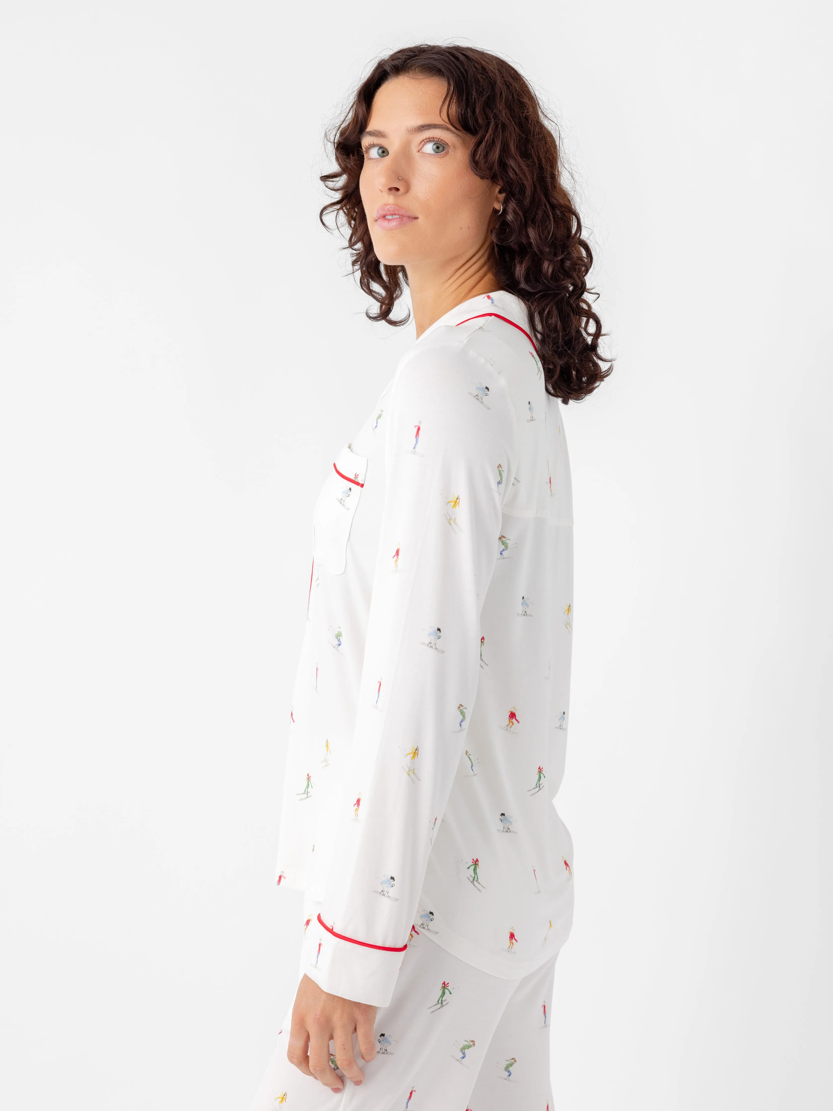 Women's Stretch-Knit Long Sleeve Bamboo Pajama Set