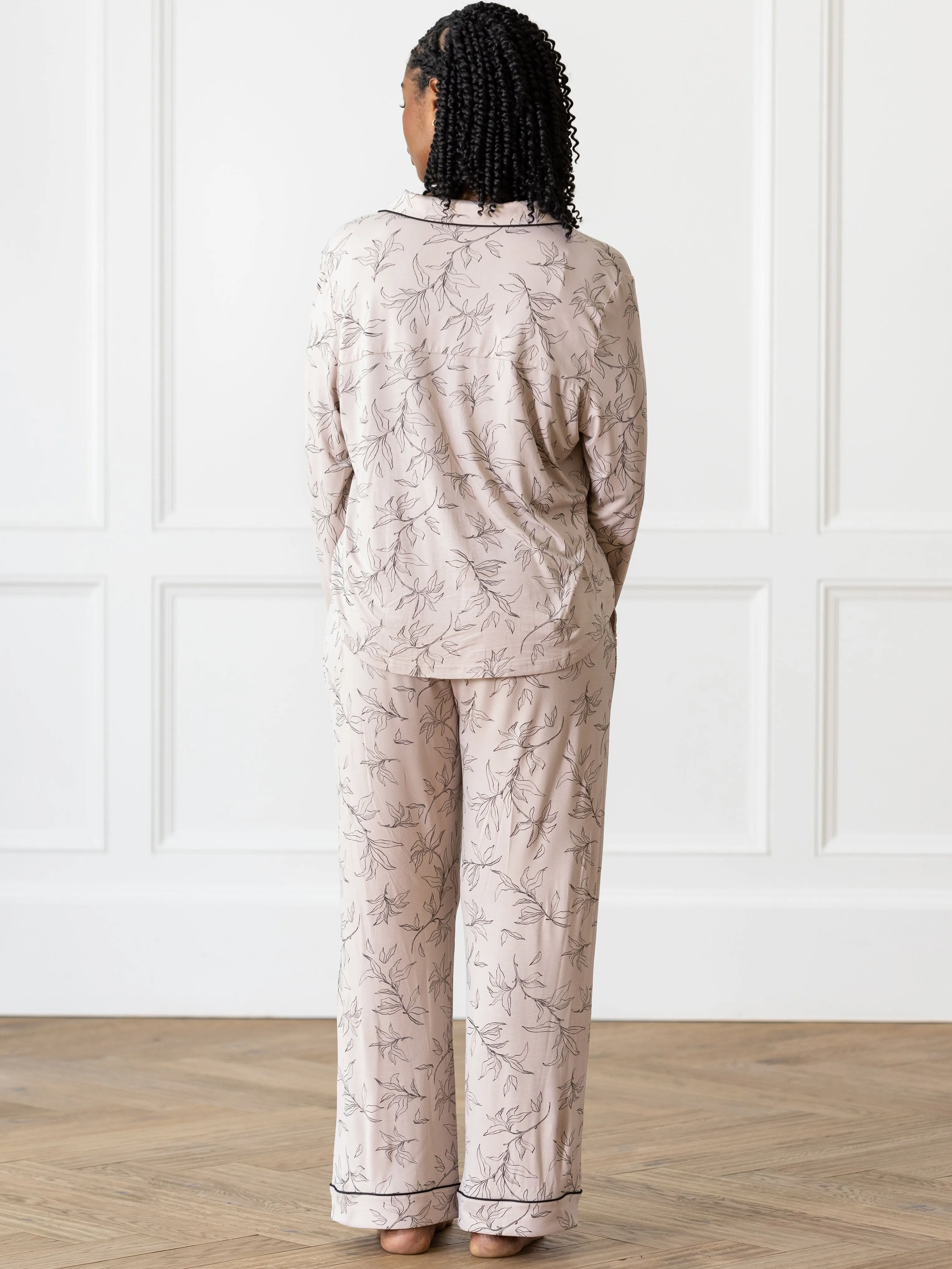 Women's Stretch-Knit Long Sleeve Bamboo Pajama Set