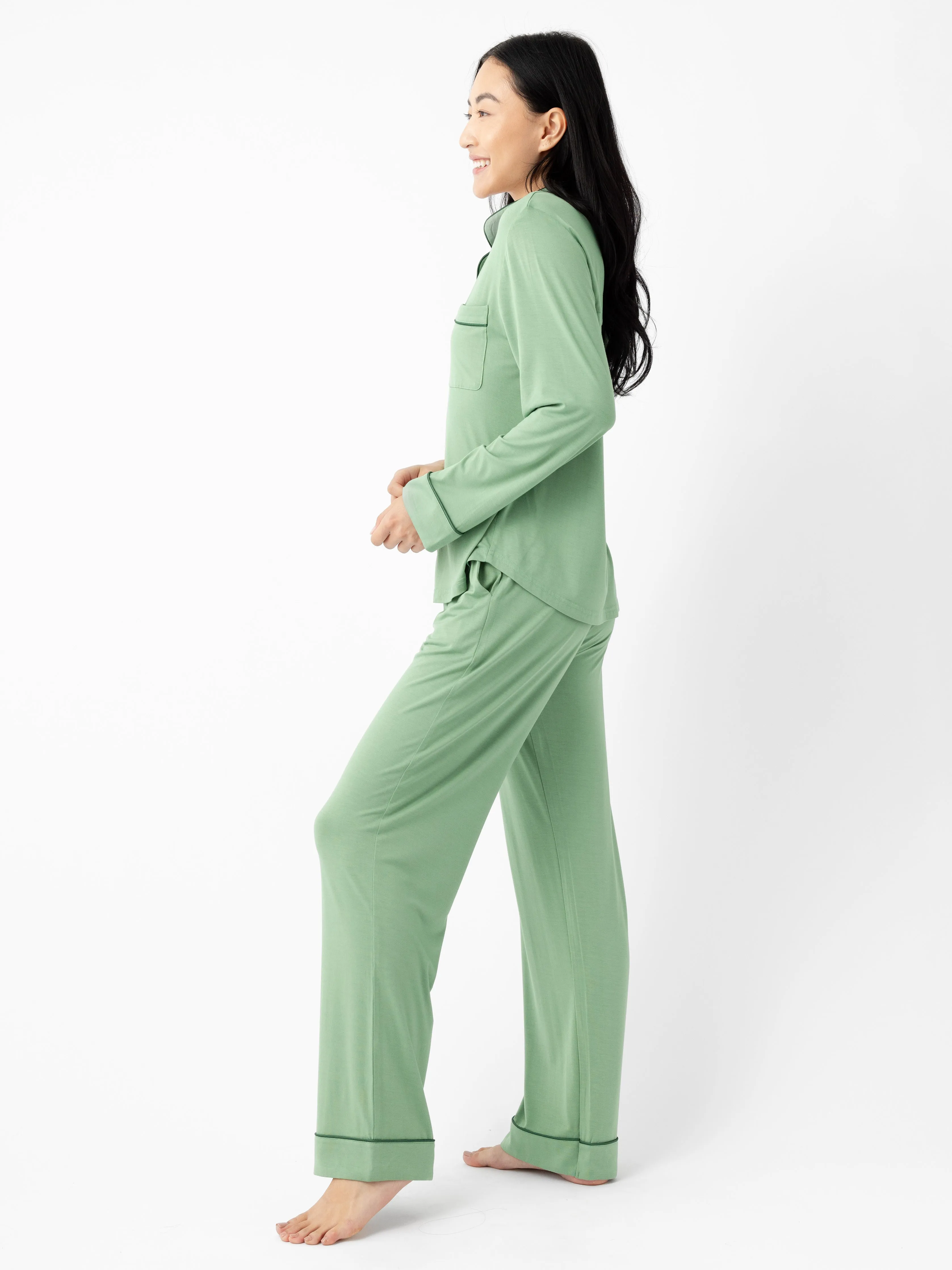 Women's Stretch-Knit Long Sleeve Bamboo Pajama Set