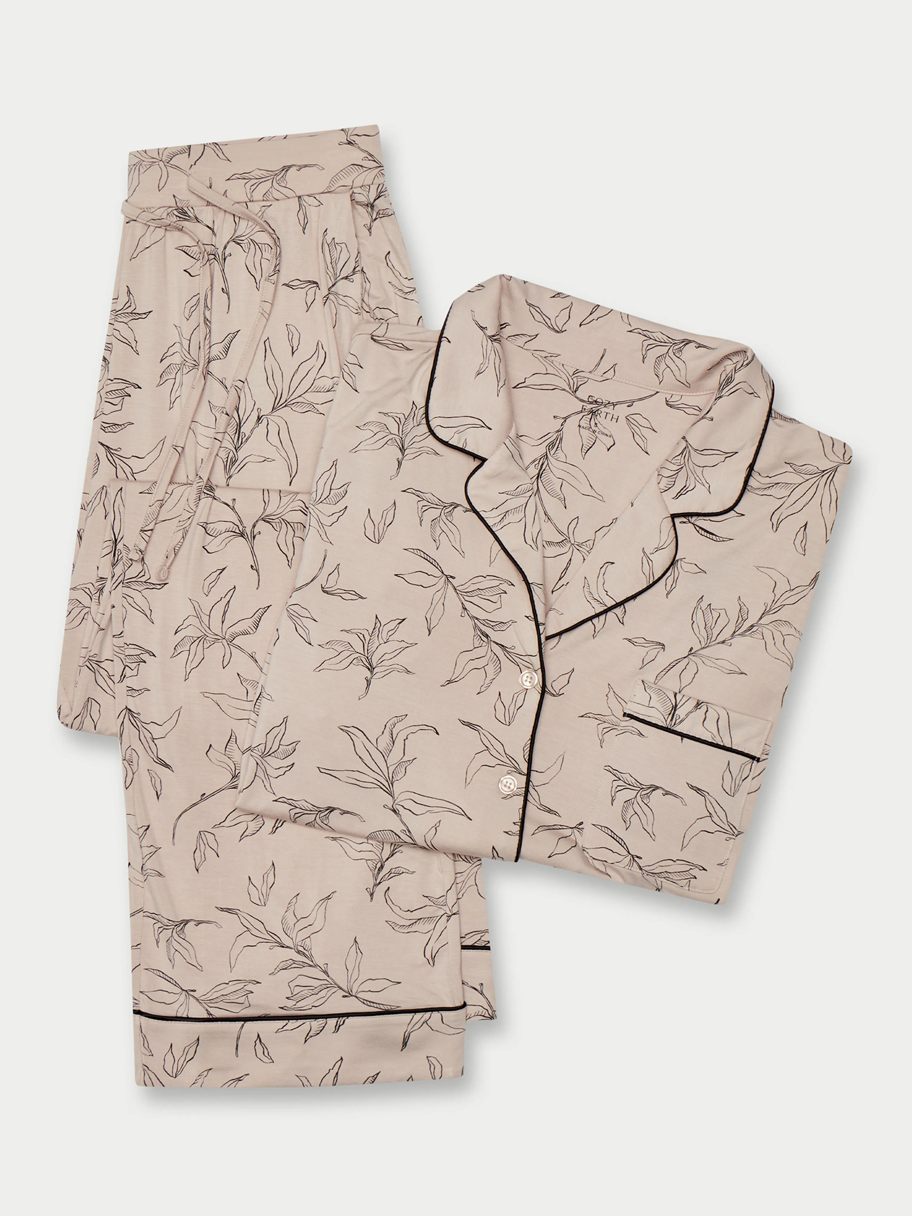 Women's Stretch-Knit Long Sleeve Bamboo Pajama Set