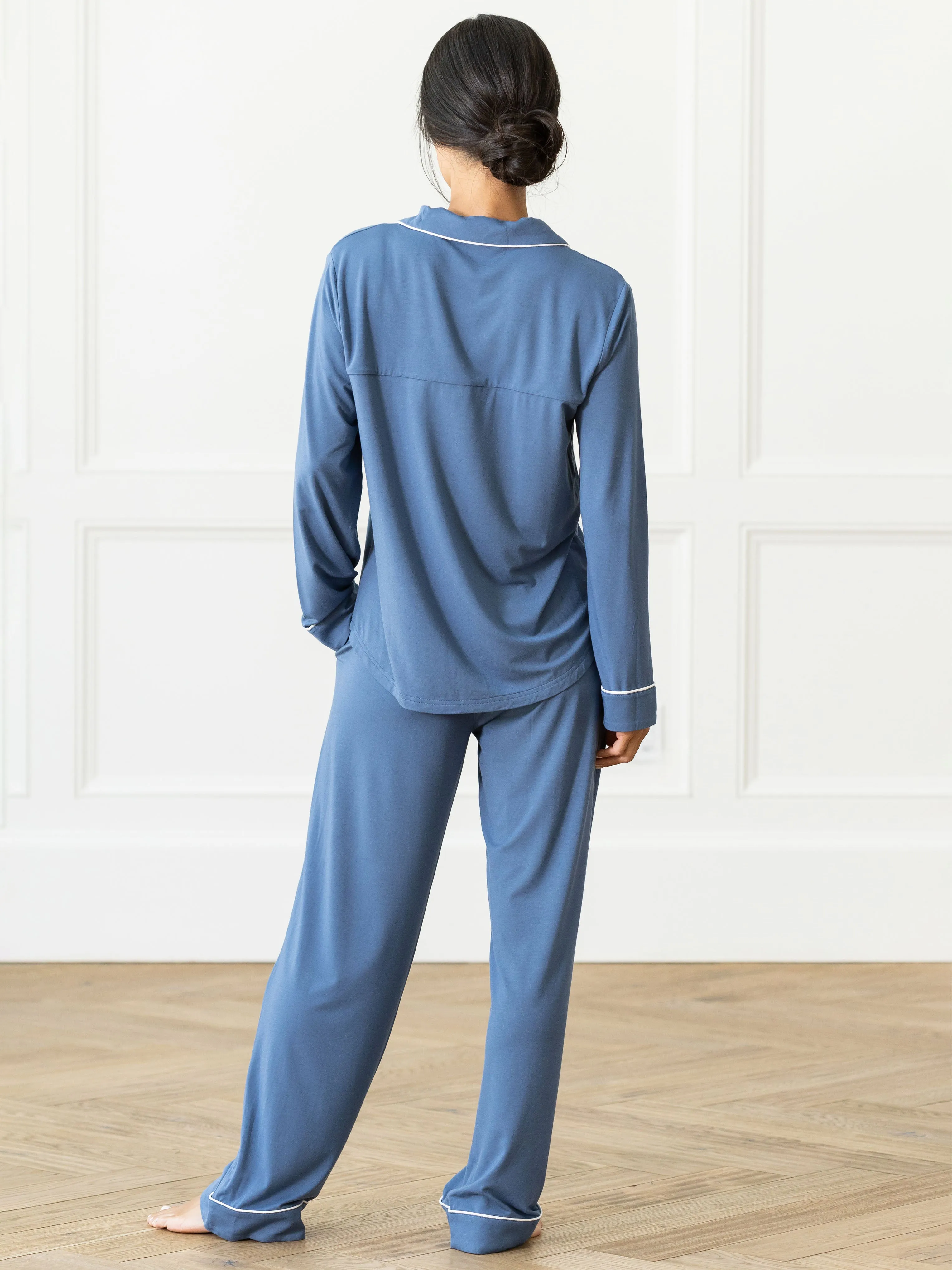 Women's Stretch-Knit Long Sleeve Bamboo Pajama Set
