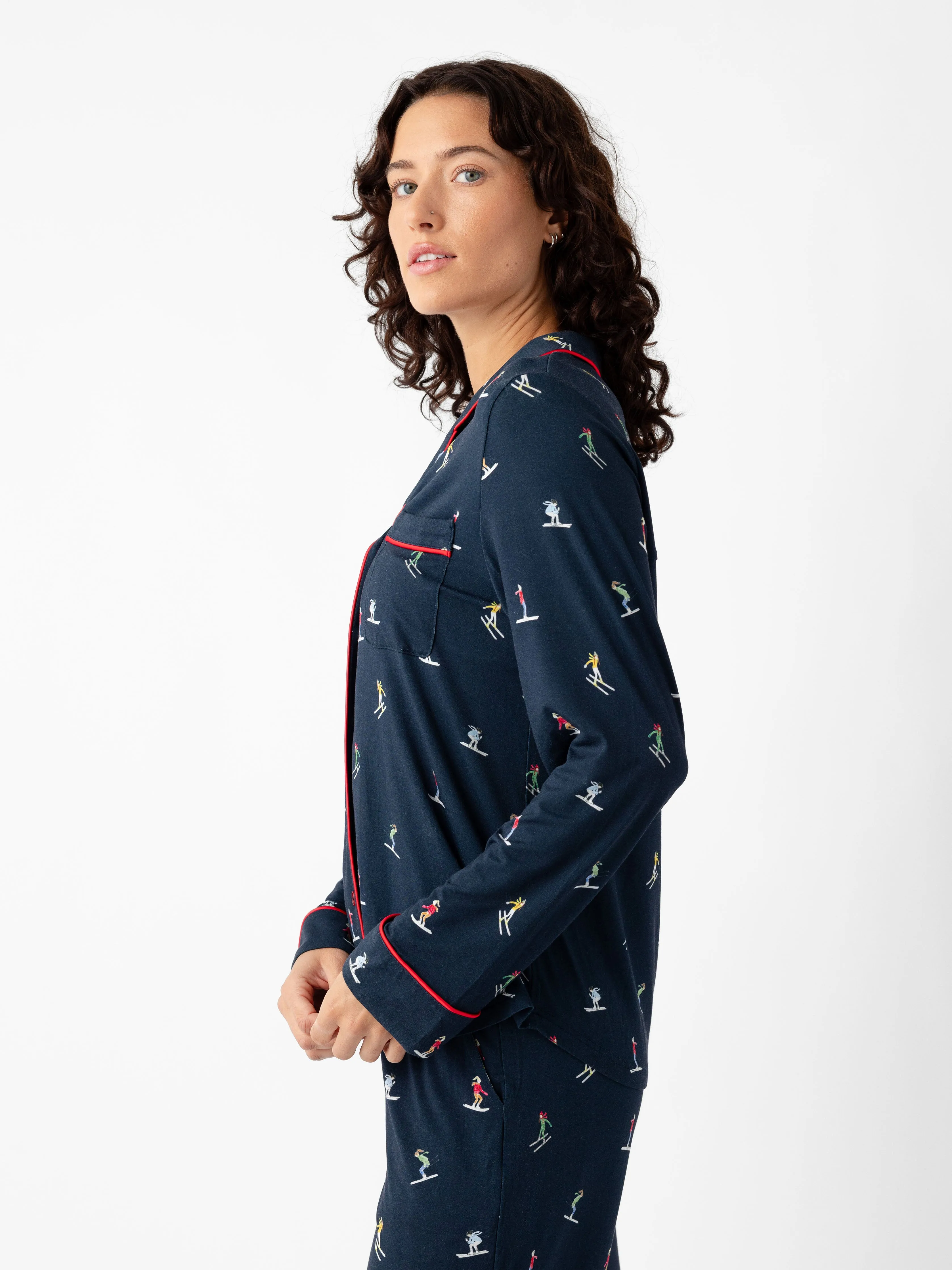 Women's Stretch-Knit Long Sleeve Bamboo Pajama Set